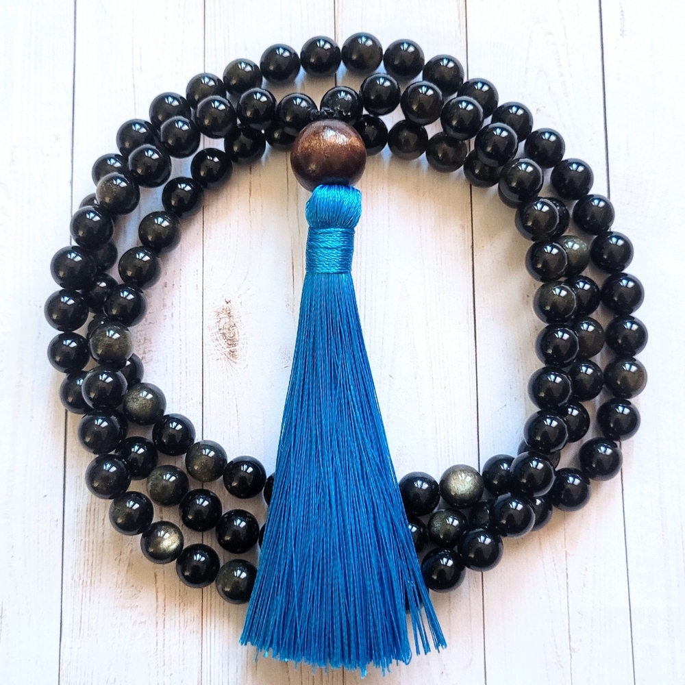 108 Obsidian Mala Necklace